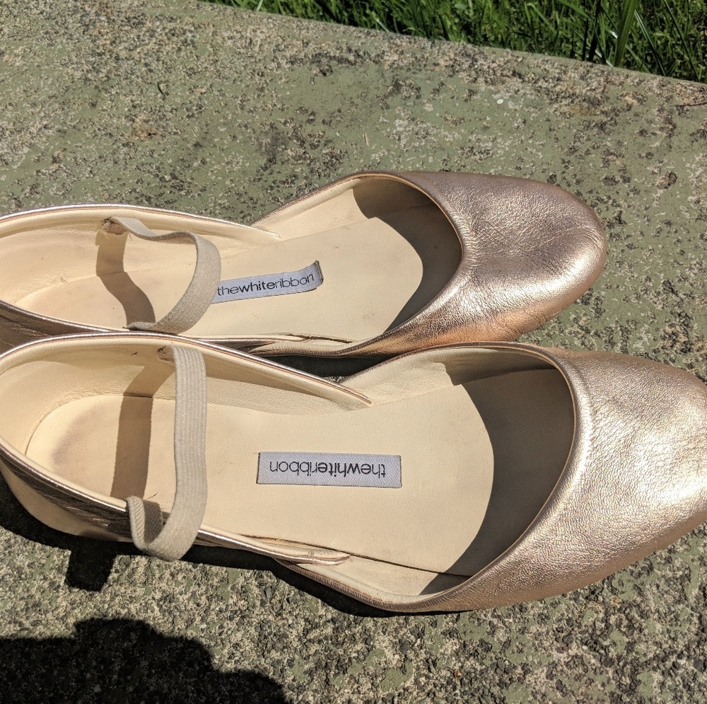 Rose gold ballet flats